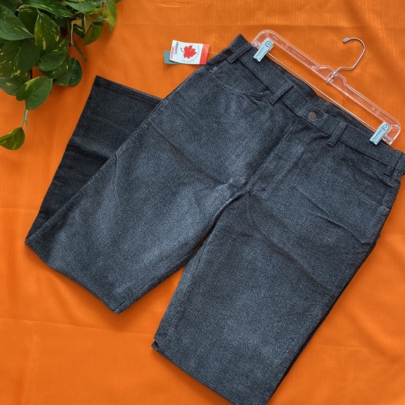 NWT Vintage corduroy Unisex Pants Jeans Grey & Black Easy Fit Flared - Picture 10 of 12